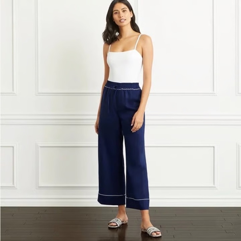 Hill House Navy Pool Pants in Linen